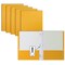 Better Office Products 2 Pocket Paper Folders Portfolio W/Prongs, Matte Texture, Letter Size, Dark Yellow, 50PK 84220 - alternate 1
